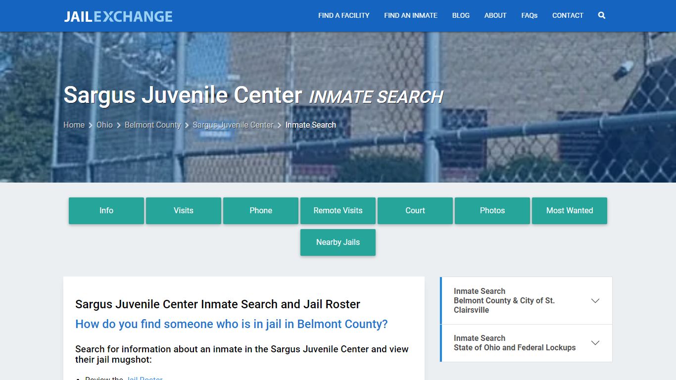 Sargus Juvenile Center Inmate Search - Jail Exchange